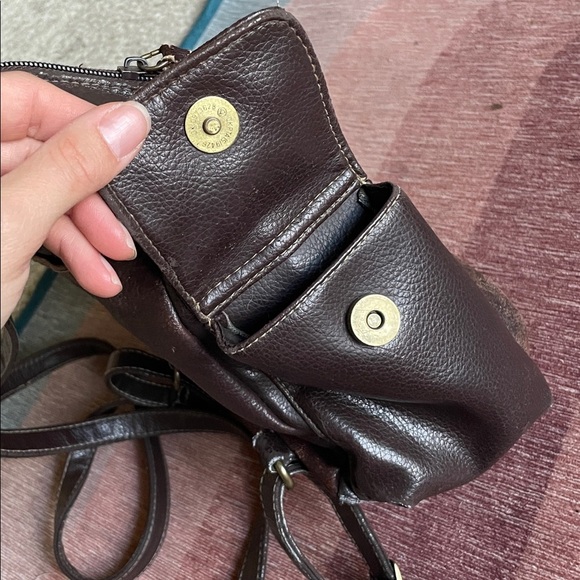 Vintage Genuine Leather 90s Y2K Brown Backpack - Picture 13 of 16